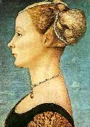 Antonio Pollaiuolo Portrait of a Girl - Panel Museo Poldi Pezzoli oil painting on canvas